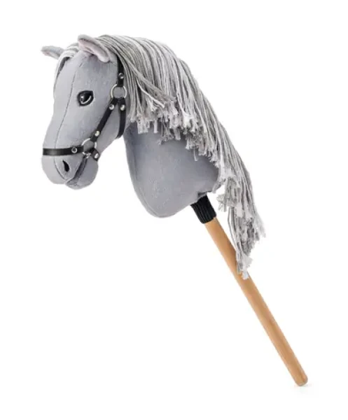 Faunica Hobby horse Apollo, šedý kůň na tyči, provázková hříva
