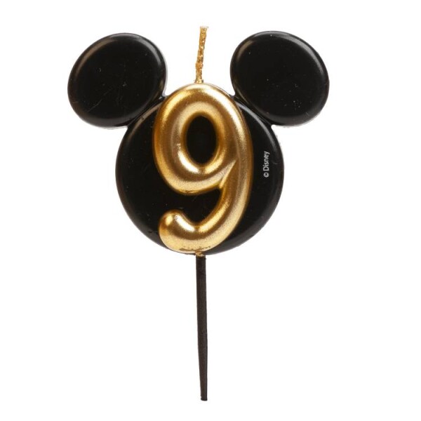 Dortisimo Dekora svíčka Mickey černo-zlatá číslo 9