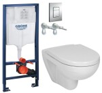 Rapid SL pro závěsné WC 38528SET s chromovou deskou + WC JIKA LYRA PLUS + SEDÁTKO DURAPLAST 38772001 LY6