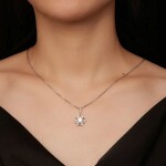 Stříbrný dvojitý náhrdelník Cristy 1 ct MOISSANITE + CERTIFIKÁT, Stříbrná 40 cm + 5 cm (prodloužení) certifikát GRA, hadřík na čištění stříbra, dárková krabička