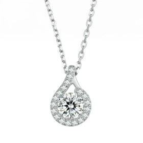 Stříbrný dvojitý náhrdelník Cristy 1 ct MOISSANITE + CERTIFIKÁT, Stříbrná 40 cm + 5 cm (prodloužení) certifikát GRA, hadřík na čištění stříbra, dárková krabička