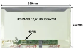 15,6" SIL LCD panel HD lesklý / Náhradní díl / 40 PIN / šroubování z boků / LED (77024194)