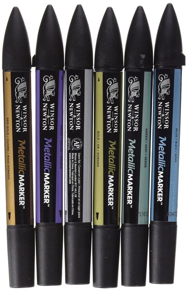 Winsor & Newton Winsor & Newton, 0290023, Promarker, umělecké popisovače z UK, Metallic, 6 ks