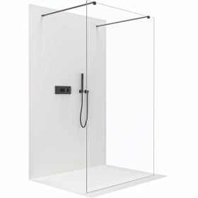CERANO Sprchová zástěna Walk-in Onyx Duo L/P - 10 mm - hranatá vzpěra - černá matná, transparentní sklo - 160x200 cm