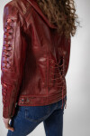 Dámská Kožená Bunda Morgana Lear Brixton Červená Velikost: 2XL