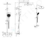 Kielle - Oudee Sprchový set s termostatem, 260 mm, 3 proudy, chrom 20602010