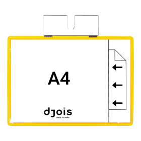 Djois identifikační kapsa se závěsem, A4, žlutá, 10 ks