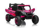 Mamido Elektrické autíčko Buggy Madman růžové | UTV-MX 4x4 | EVA kola | 12V 10Ah | EKO kůže