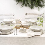 Bastion Collections Set solničky a pepřenky ve stojánku June Clay, krémová barva, keramika