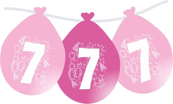 Balonky narozeniny číslo 7, visící 5ks růžové balonky.cz Balonky narozeniny číslo 7, visící 5ks růžové balonky.cz