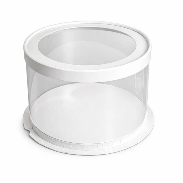Cake Star Cake Star 4Cake Plastový kulatý box s průhledným víkem na dorty bílý (22,5 x 16 cm)
