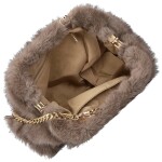 Stylová dámská plyšová crossbody kabelka Bateia, hnědo-šedá