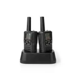 Nedis Walkie-Talkie Set černá / 2x vysílačka / 2 sluchátka / Až 10 km / 8 kanálů / PTT / VOX / Až 6 hodin (WLTK1010BK)