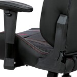 Herní křeslo E-racer, černá sametová látka a ekokůže, houpací mechanismus, opěrák