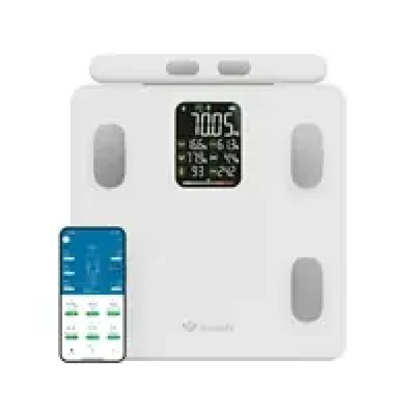 TrueLife FitScale W8 bílá / osobní digitální váha / bluetooth / LCD displej / 4x AA (TLCSMFSW8NNWA)
