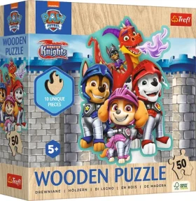 Trefl - Puzzle - Dřevěné obrysové puzzle Tlapková patrola: Rescue Knights