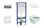 GEBERIT - Duofix Set předstěnové instalace, klozetu Alpha a sedátka, tlačítko Delta35, lesklý chrom SANI11CD1144