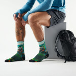 Unisex merino turistické ponožky SMARTWOOL Hike Targeted Cushion Trail Trekker Prin, Winter Moss velikost: 38-41 (M)