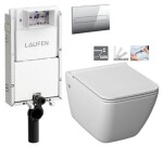 LAUFEN Podomít. systém LIS TW1 SET s chromovým tlačítkem + WC JIKA PURE + SEDÁTKO SLOWCLOSE H8946630000001CR PU2