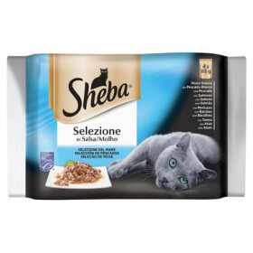 Sheba SELECTION in Sauce Rybí výběr ve Šťávě 4pack 340g / Kapsičky pro kočky (4770608255725)