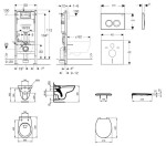 GEBERIT - Duofix Set předstěnové instalace, klozetu Alpha a sedátka, tlačítko Delta21, lesklý chrom SANI11CD1141