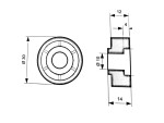 NábytekProNás Kolečko pr. 30 x 14 mm - plast VELIKOST BALENÍ: 1 ks