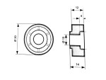 NábytekProNás Kolečko pr. 30 x 14 mm - plast VELIKOST BALENÍ: 1 ks MI-405
