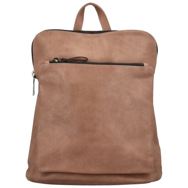 Stylový dámský koženkový kabelko-batoh Doan, starorůžový