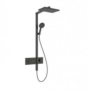 HANSGROHE - Raindance Alive Q Sprchový set s termostatem, 21x34 cm, 3 proudy, EcoSmart, kartáčovaný černý chrom 24581340