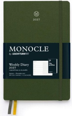 Týdenní plánovač & Zápisník Olive, Paperback B6+ 2027, s brožurou, anglicky