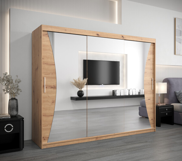 Šatní skříň Abi Mo Dveře: Dub artisan, Rozměr: 250 cm, Korpus: Dub artisan