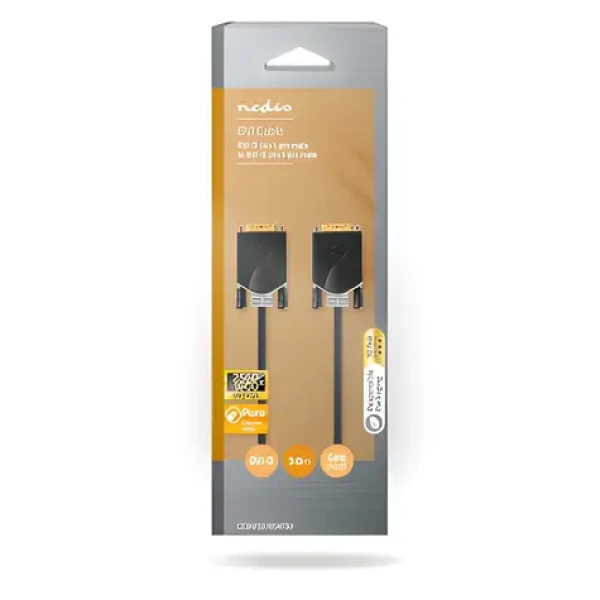 Nedis DVI-D 24+1 antracit / Kabel / Zástrčka-Zástrčka / 3 m / 2560x1600 / pozlacené konektory (CCBW32000AT30)