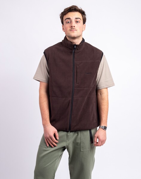 Gramicci Thermal Fleece Reversible Vest TOBACCO L