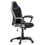 Herní židle, houpací mechanismus, černá látka, KA-L611 BLUE