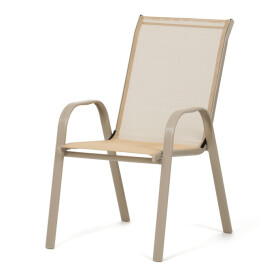 Zahradní židle, kov, síťovina, krémová, AZC-C1000 CRM
