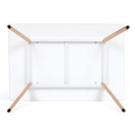 Jídelní stůl 120x80x74 cm, MDF, bílý matný lak, masiv buk