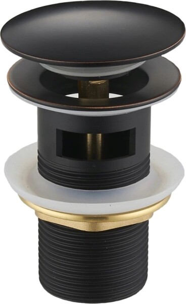 MEXEN - Zátka klik-klak s přepadem kulatá, stará černá 79920-79