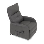 Křeslo polohovací, eletrické, šedá látka.