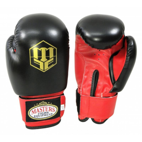 Boxerské rukavice MASTERS - RPU-2A 01152-0302 černá/červená + 6 uncí