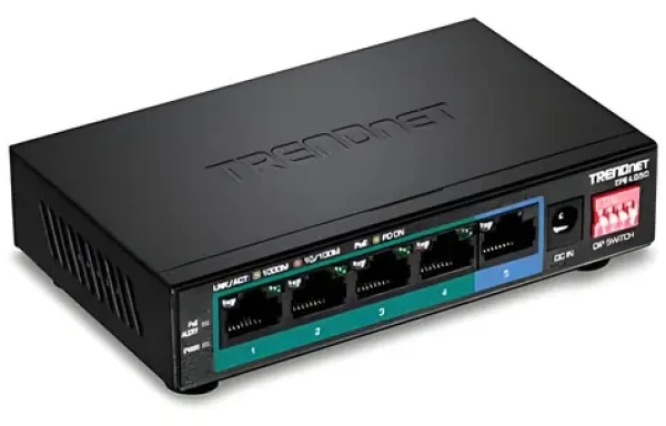 TRENDnet TPE-LG50 / Switch / 5-port Gigabit / 4x PoE+ / 32 W / dosah 200 m / kovové provedení (TPE-LG50)