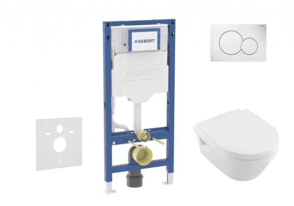 GEBERIT - Duofix Set předstěnové instalace, klozetu Architectura a sedátka softclose, tlačítko Sigma01, alpská bílá SANI11CK3100