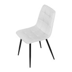 Židle jídelní, bílá látka, čtyřnohá kovová podnož, černý mat