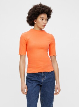 Oranžové tričko se stojáčkem Pieces Nukisa - Dámské
