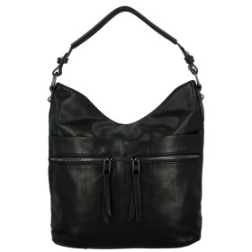 Trendy dámská koženková kabelka na rameno Sandipa, černá