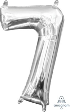 Amscan Balónek foliový narozeniny číslo 7 stříbrný 35 cm Amscan Balónek foliový narozeniny číslo 7 stříbrný 35 cm