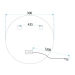 REA - Zrcadlo LED 90cm MMJ BRUSH SILVER HOM-06550