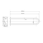 SAPHO - HANDICAP opěrné pevné madlo tvar U 813, nerez lesk XH540