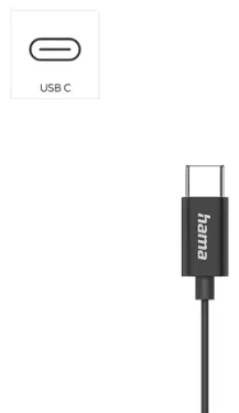 Hama Classy černá / Sluchátka do uší - špunty / mikrofon / USB-C / 1,2 m (221785)
