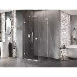 MEXEN/S - Lunar-B L sprchový kout dveře křídlové levá 70 x 70, transparent, bílá 832L-070-070-20-00-L