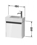 DURAVIT - Ketho.2 Umyvadlová skříňka 44x48x24 cm, 1 dvířka, panty vpravo, matná bílá K25072R18180000